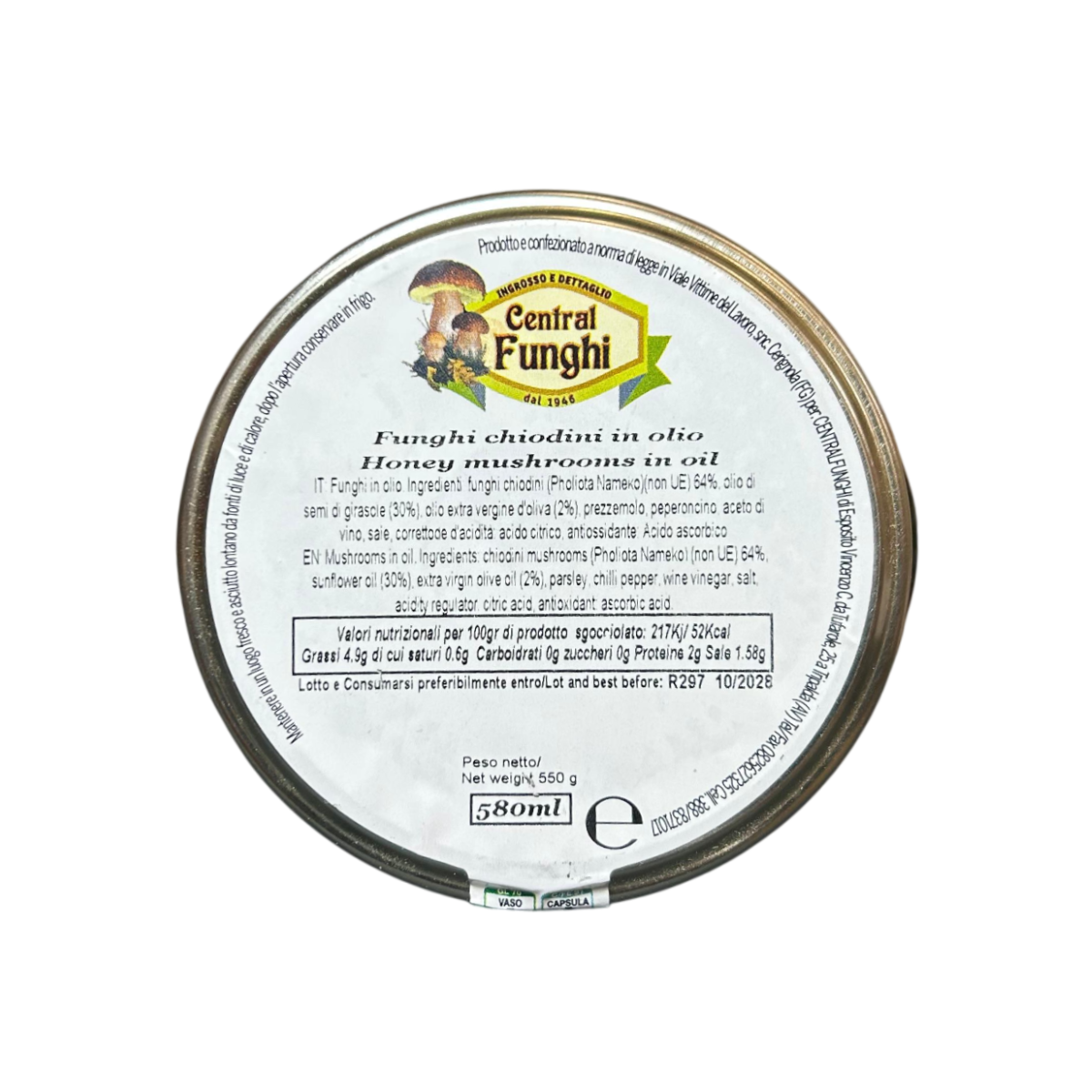 Central Funghi Honey Mushrooms in Oil 580ml