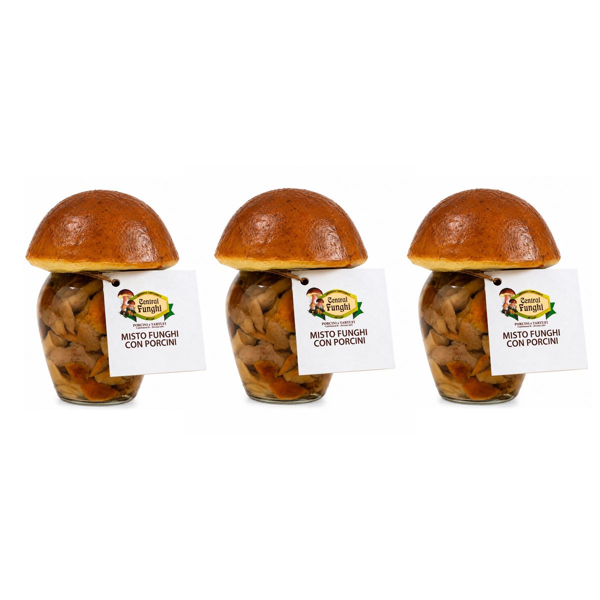 Central Funghi Misto Funghi con Porcini 314 g in Olio - 3 pezzi