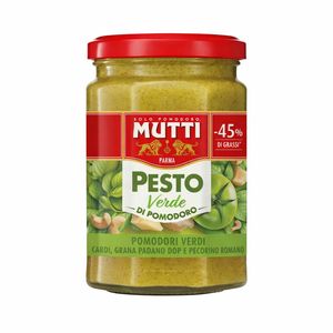 Mutti Green Tomato Pesto 180 g – Italian Aromatic Sauce for Pasta and Creative Dishes