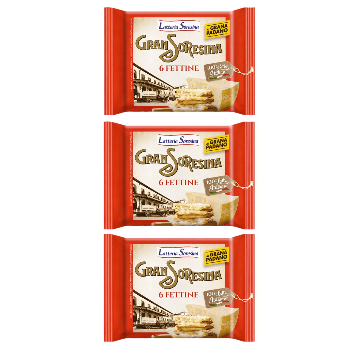 Latteria Soresina Fettine al Grana Padano 150 g - 3 Pezzi