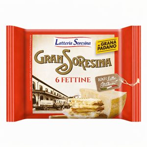 Latteria Soresina Fettine al Grana Padano 150 g – Formaggio a Fette Pronto all’Uso