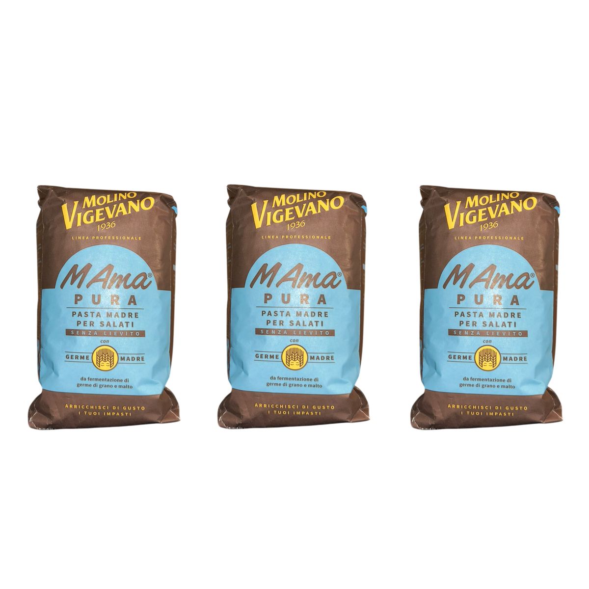 Molino Vigevano M Ama Pura Pasta Madre per Salati 1 Kg - 3 pezzi