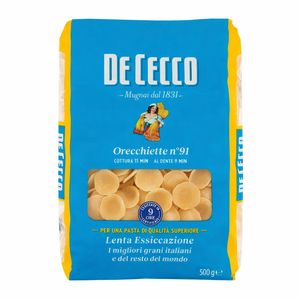 De Cecco Orecchiette n° 91 500 g – Pasta di Semola di Grano Duro a Lenta Essiccazione
