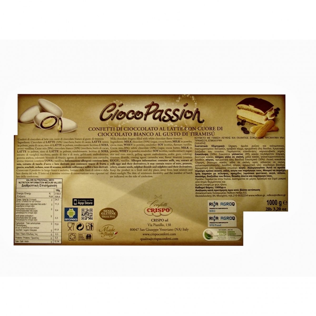 Crispo Confetti CiocoPassion Tiramisù 1 kg.