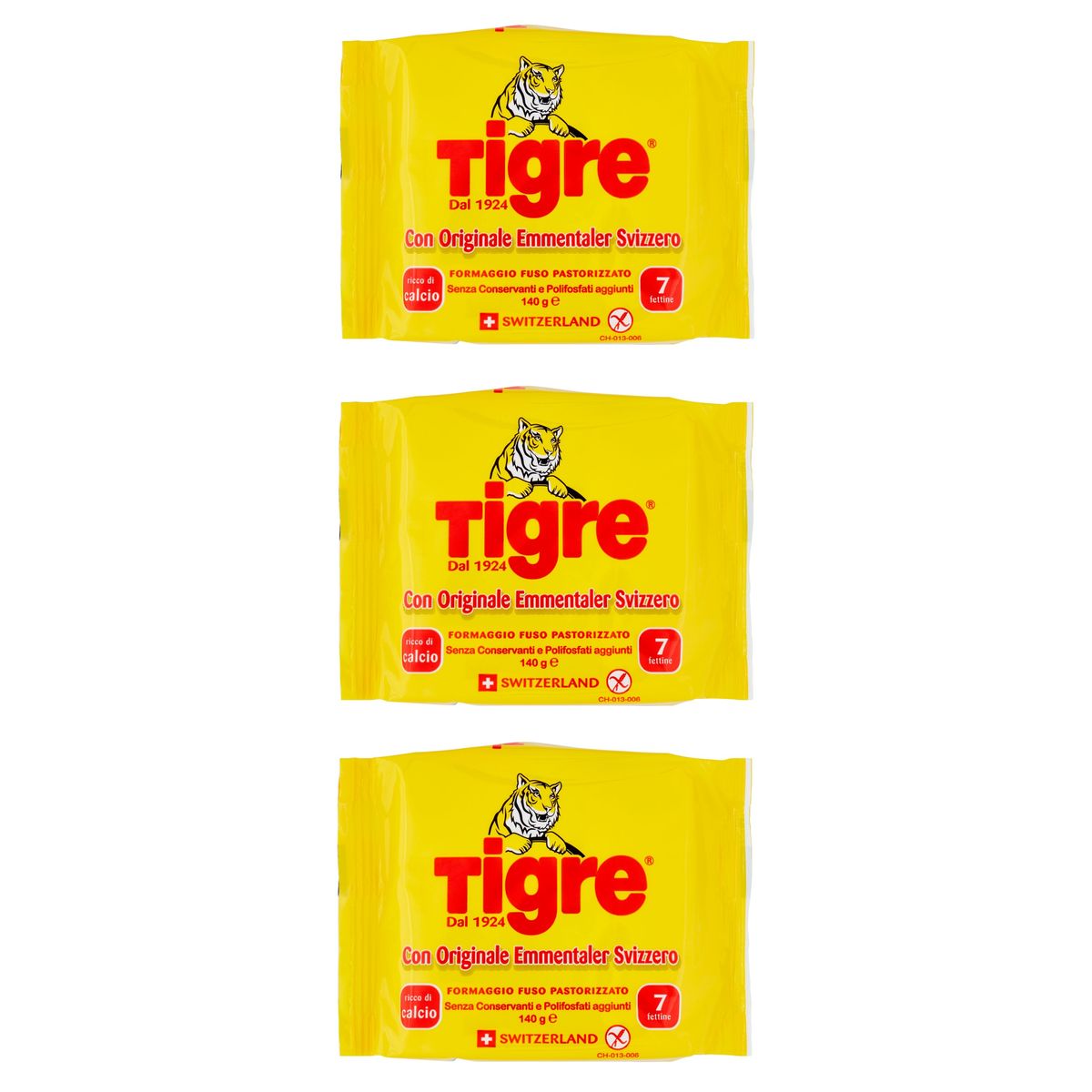 Tigre avec tranches d'Emmental suisse originales 7 x 20 g (140 gr.)