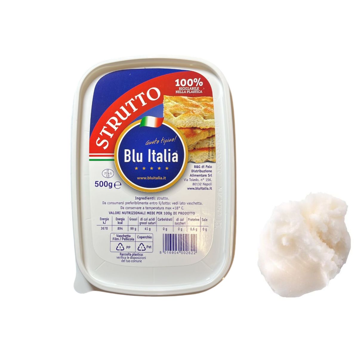 Manteca de cerdo Blu Italia 500 Gr.