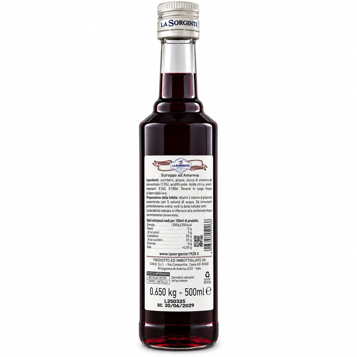 La Sorgente Sirope de Cereza Negra 500 ml