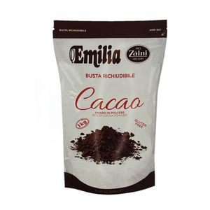 Emilia Bitter Cocoa Powder 1 kg – Gluten Free – Resealable Bag by Zaini Milano