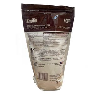 Emilia Bitter Cocoa Powder 1 kg – Gluten Free – Resealable Bag by Zaini Milano_1