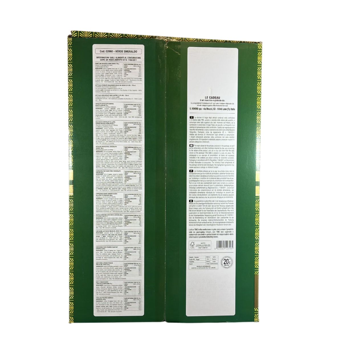 Le Cadeau Cesto "Verde Smerlado" 15 Pezzi