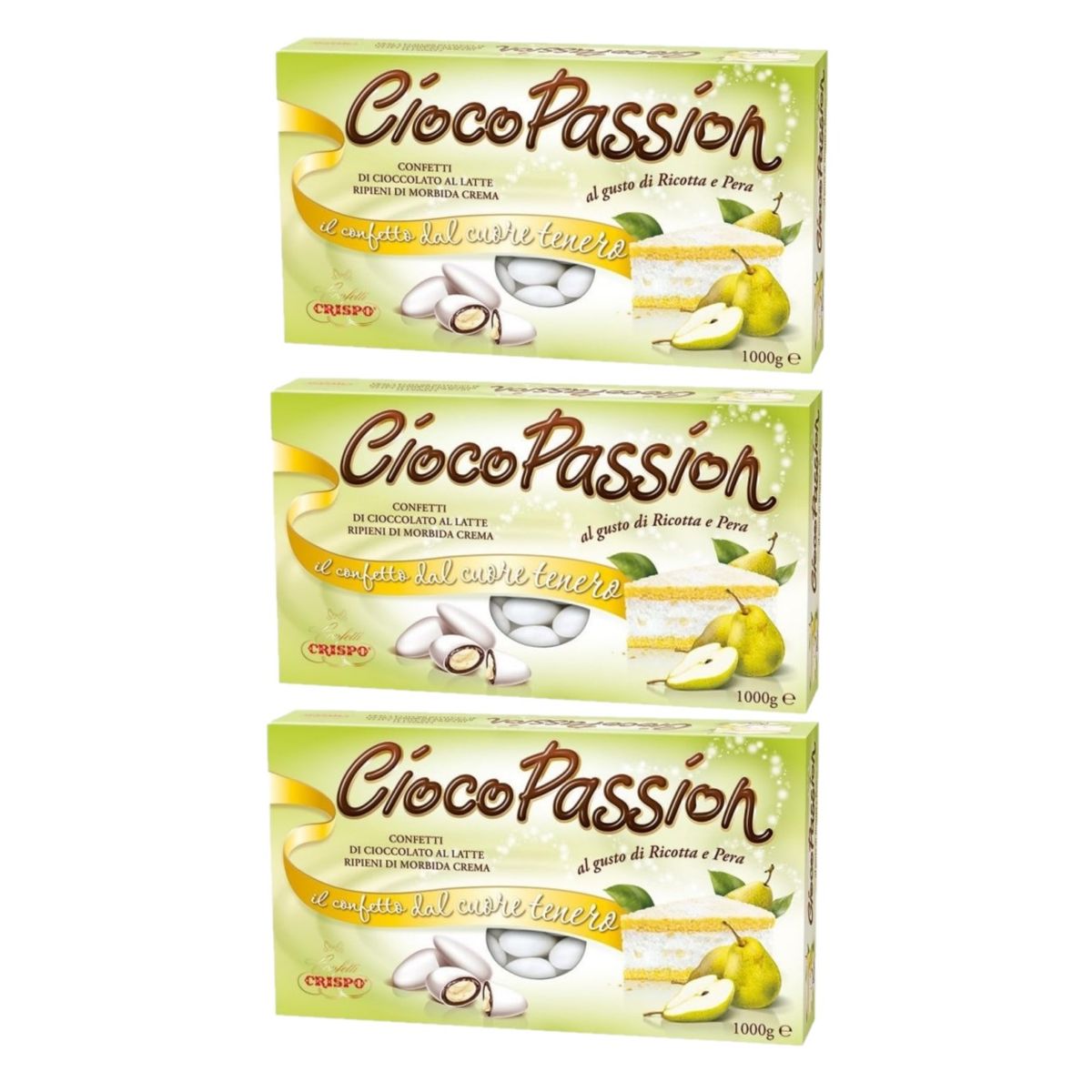 Crispo Confetti CiocoPassion Ricotta und Birne 1 kg. 3 Stück