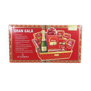 Le Cadeau “Gran Galà” Gift Basket 10 Items – Italian Gourmet Christmas Hamper with Sweet and Savory Delicacies_0
