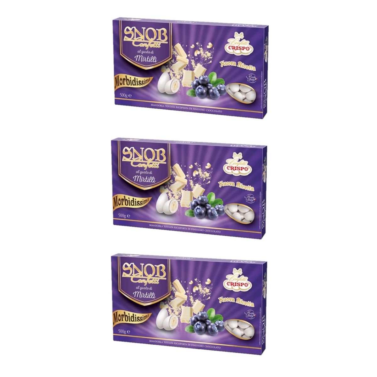 Crispo Confetti Snob Mirtilli 500 Gr. - 3 Pezzi