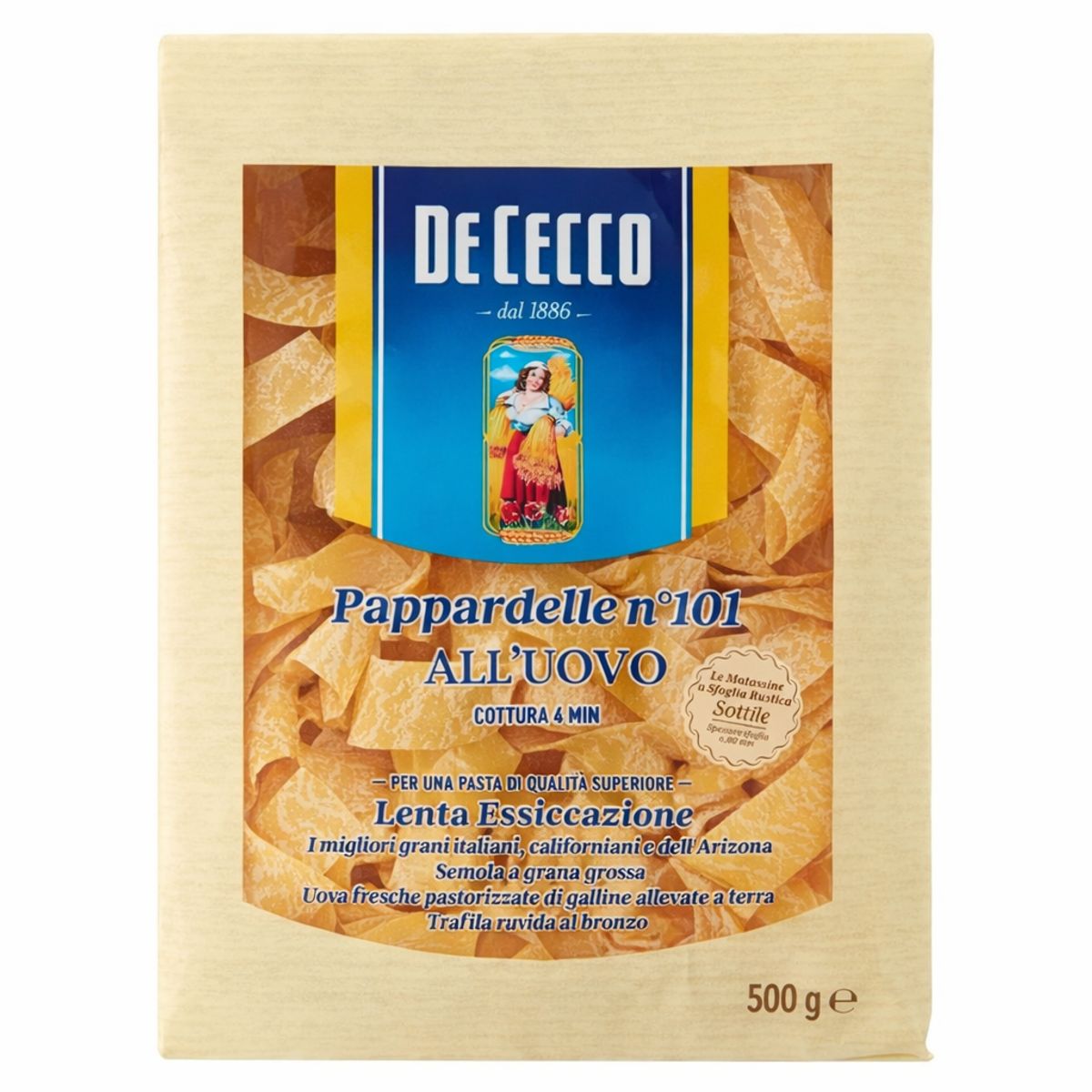 De Cecco Pappardelle all'uovo n° 101 500 Gr.