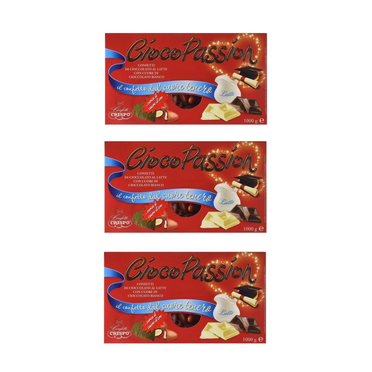 Crispo Confetti CiocoPassion Rosso 1 kg. - 3 Pezzi