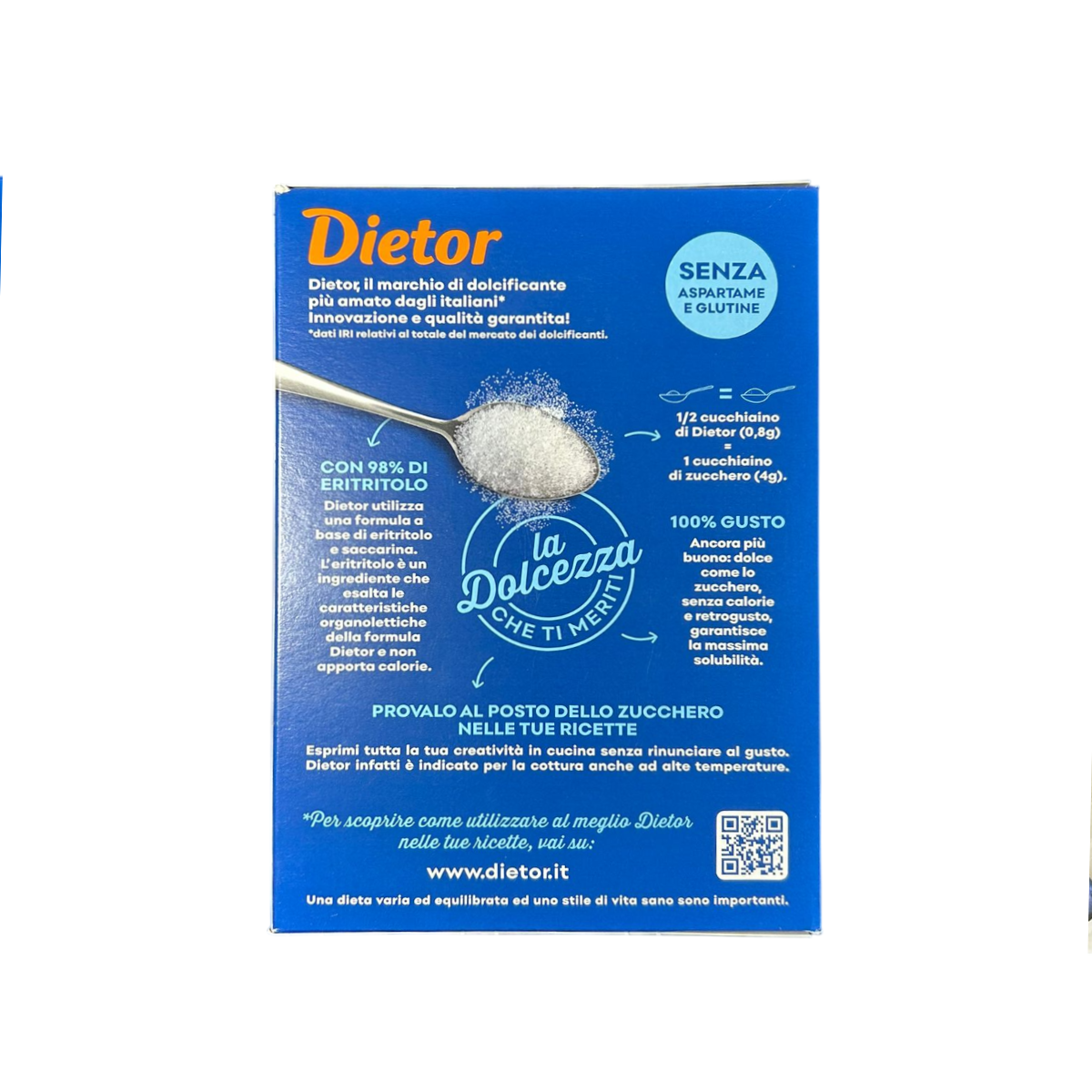 Dietor Zero Calorie Dolcificante con Eritritolo 200 Gr