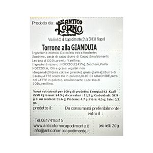 Antico Forno Torrone dei Morti Gianduja 250 g – Turrón Napolitano de Chocolate con Crema Gianduja | Especialidad Artesanal Italiana_1