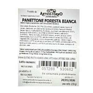 Panettone Forêt Blanche 1250g Antico Forno Capodimonte – Gâteau artisanal au chocolat blanc dans une élégante boîte cadeau_0