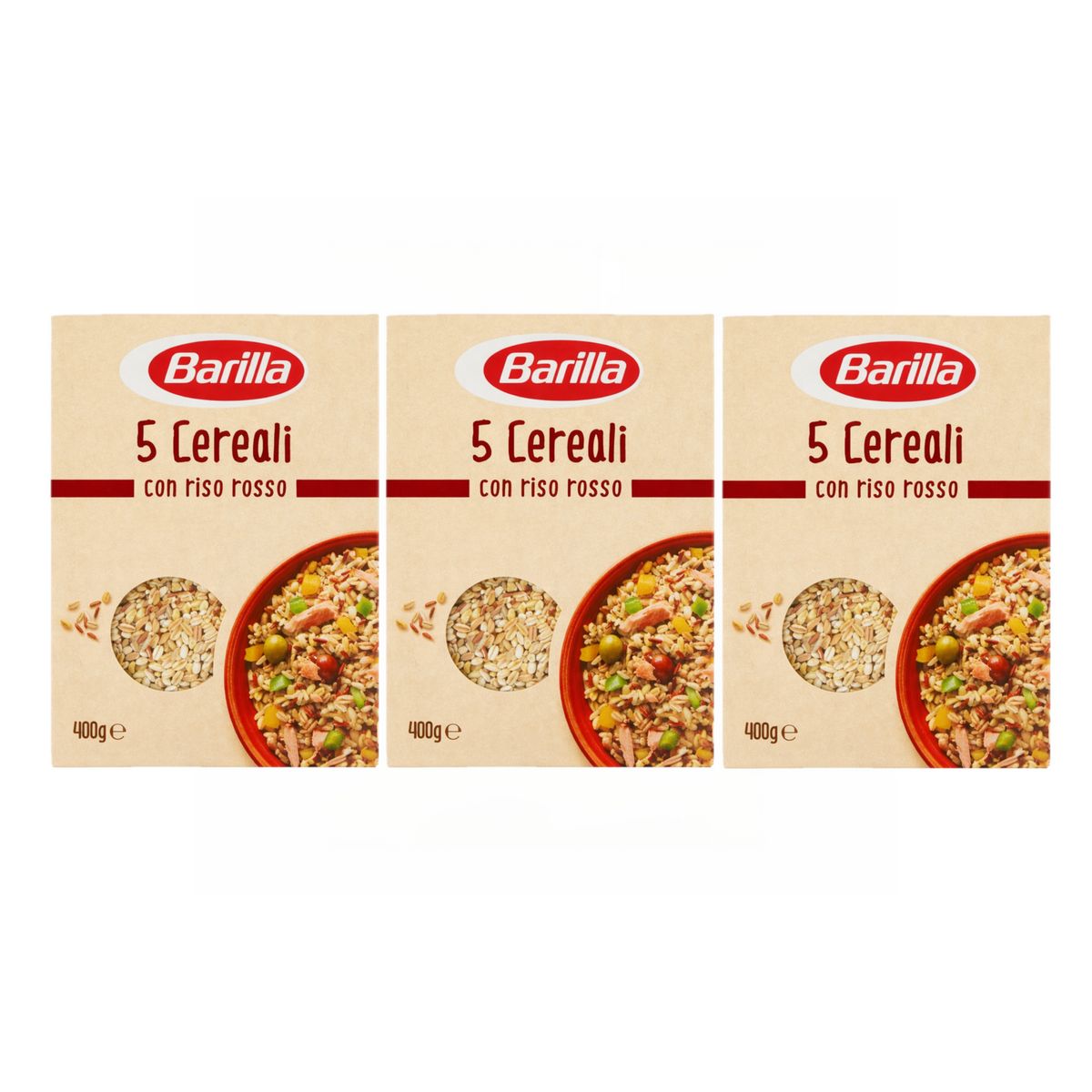 Barilla 5 Céréales au Riz Rouge 400 g - 3 pièces