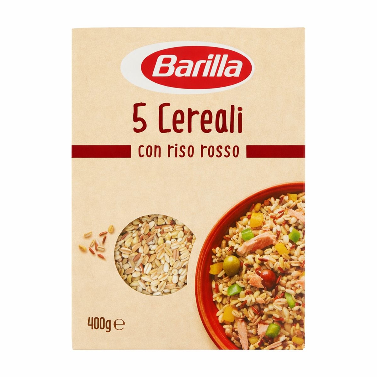 Barilla 5 céréales au riz rouge 400 g.