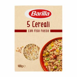 Barilla 5 Céréales au Riz Rouge 400 g – Mélange de Céréales Précuites