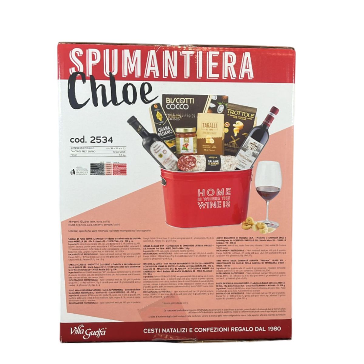 Villa Guelfa Weihnachtskorb „Chloe Champagnerkühler“, 9-teilig