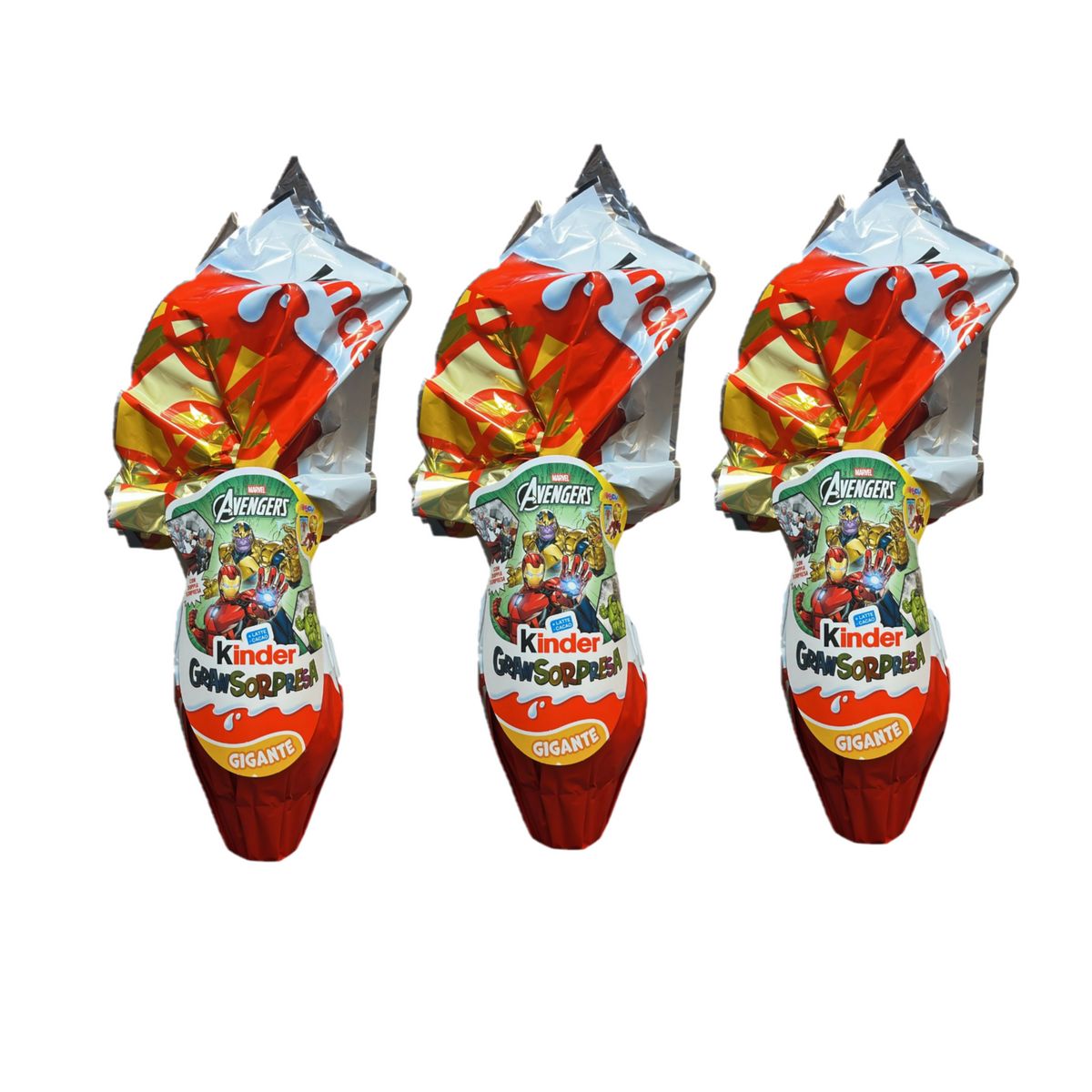 Kinder Uovo Gigante Marvel Avengers 320 Gr - 3 Pezzi
