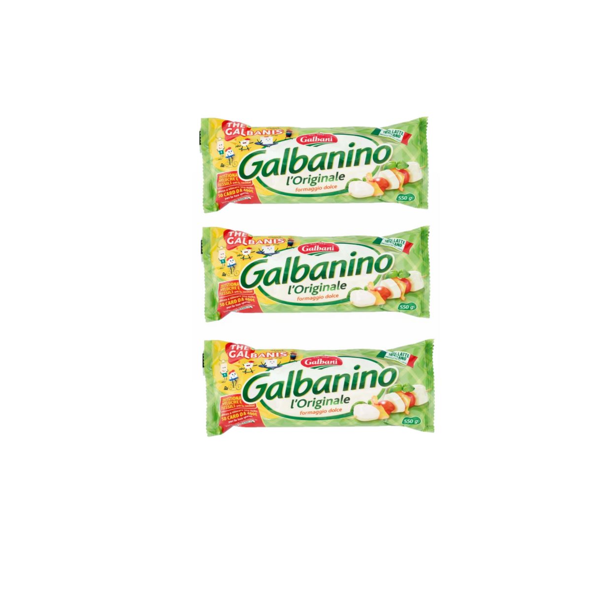 Galbani Galbanino l'originale formaggio dolce 550 Gr. - 3 Pezzi