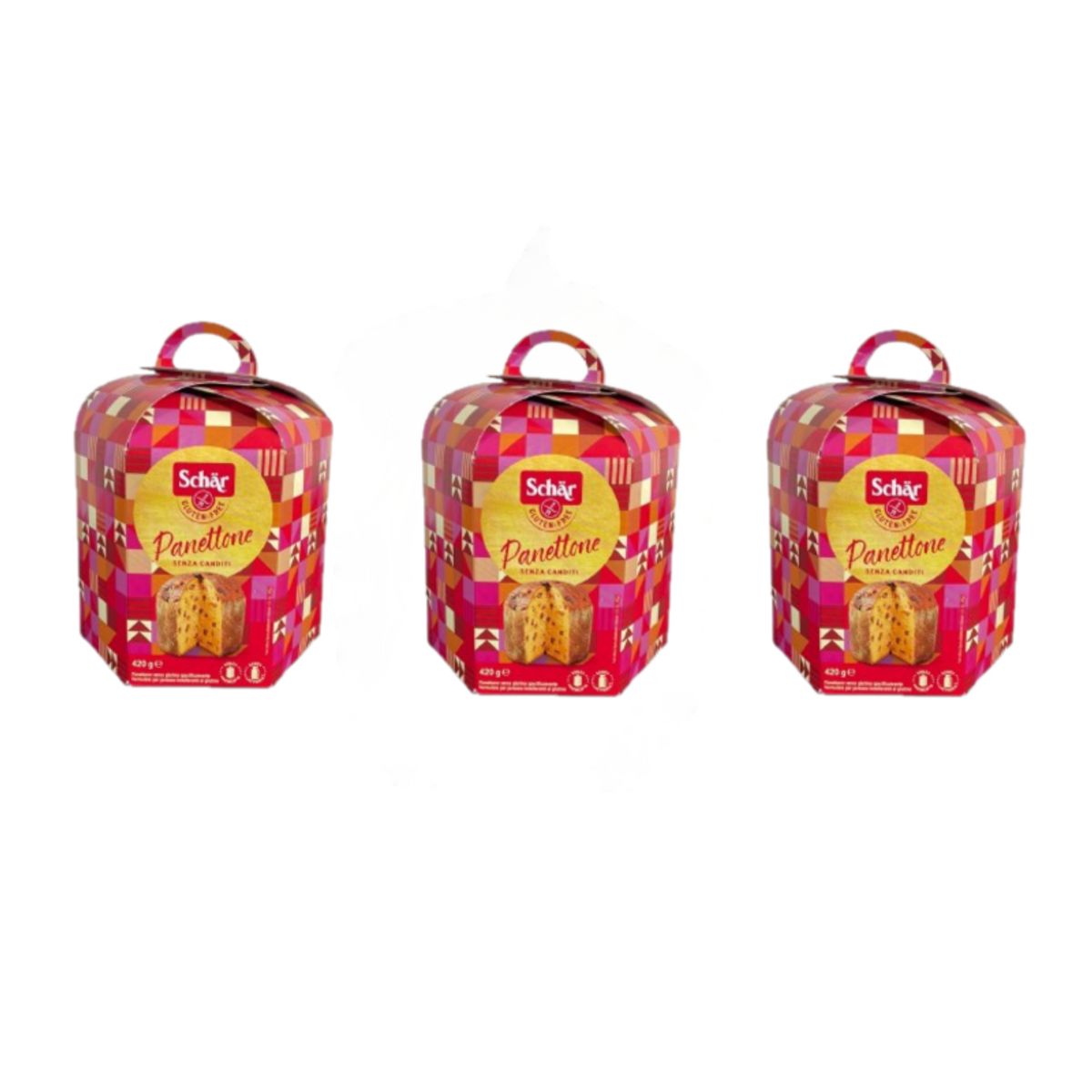 Panettone sin gluten Schär 420 g – Pastel navideño artesanal para celíacos, suave y sabroso (3 piezas)