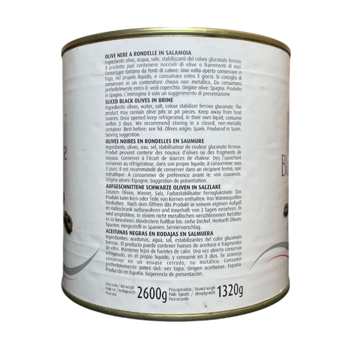 Robo Black Olives in Slices 2600 Gr