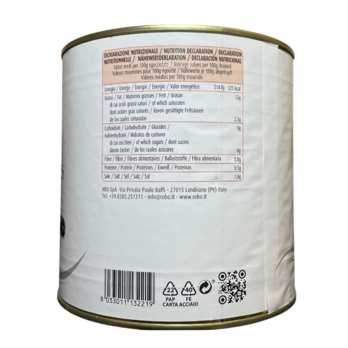 Robo Black Olives in Slices 2600 Gr