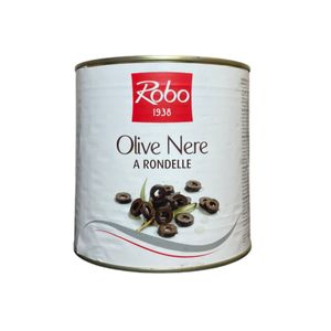 Robo Sliced Black Olives 2600 g – Black Olives in Brine for Professional Use