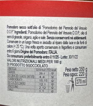 L'Oro del Vesuvio Semy-Dry Piennolo del Vesuvio cherry tomato D.O.P 350 Gr._1