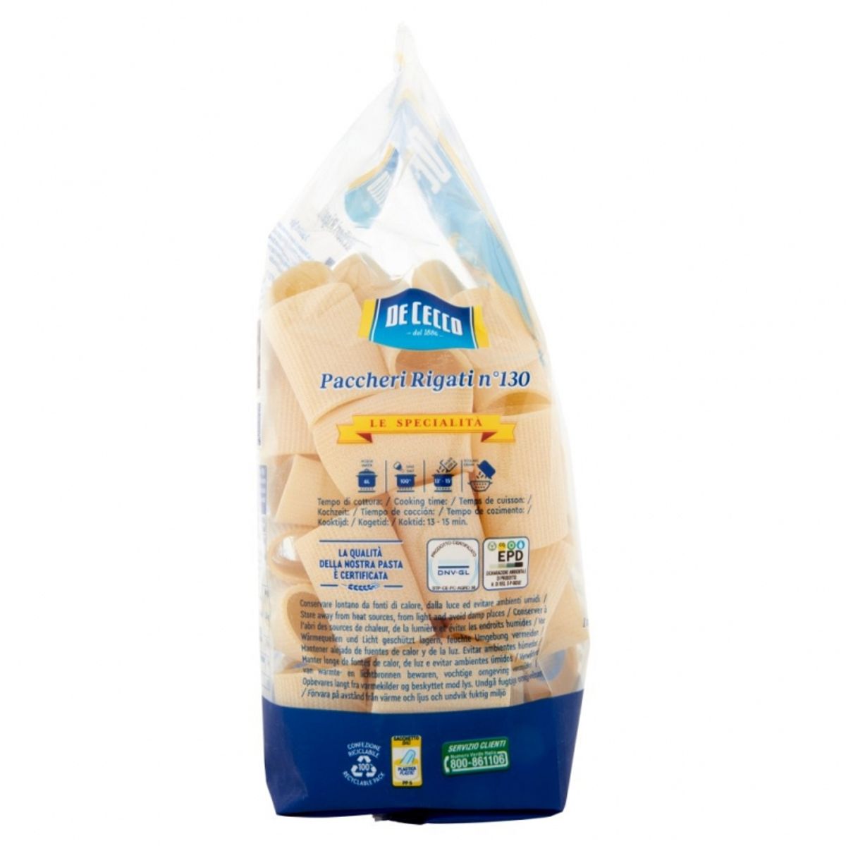 De cecco paccheri rigati n°130 500 Gr.