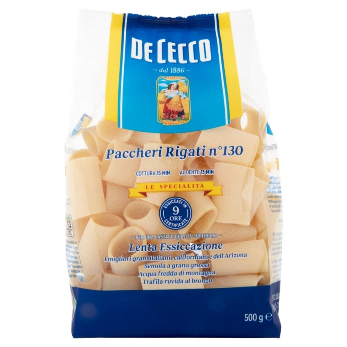 De cecco paccheri rigati n°130 500 Gr.