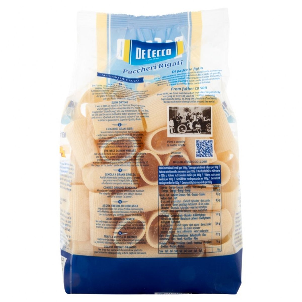 De cecco paccheri rigati n°130 500 Gr.