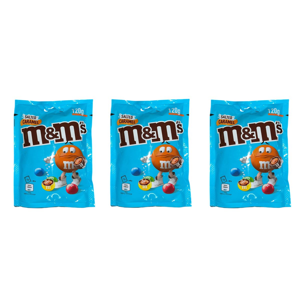 M&M's Salted Caramel Confetti di Cioccolato al Latte con Caramello Salato 120 g - 3 pezzi