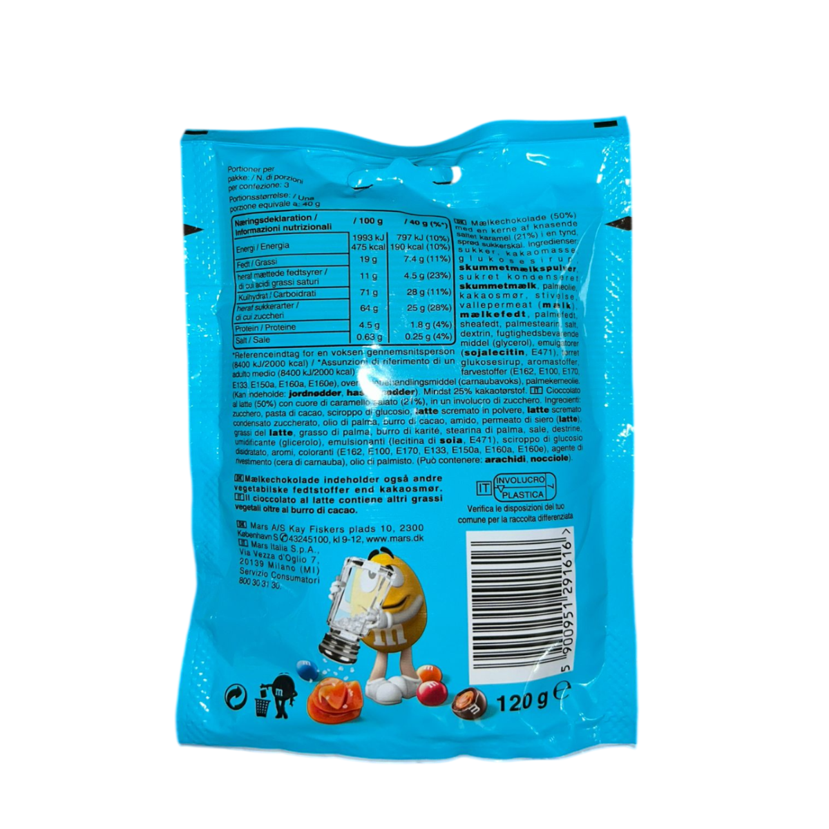 M&M's Salted Caramel Confetti di Cioccolato al Latte con Caramello Salato 120 g