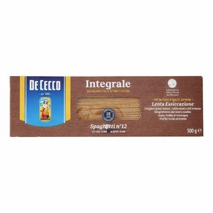De Cecco Spaghetti Integrali n°12 Pasta di Semola Integrale di Grano Duro 500 g