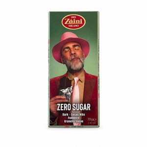Zaini Zero Sugar Dark Chocolate with Cocoa Nibs 70 g – Sugar Free Chocolate Bar
