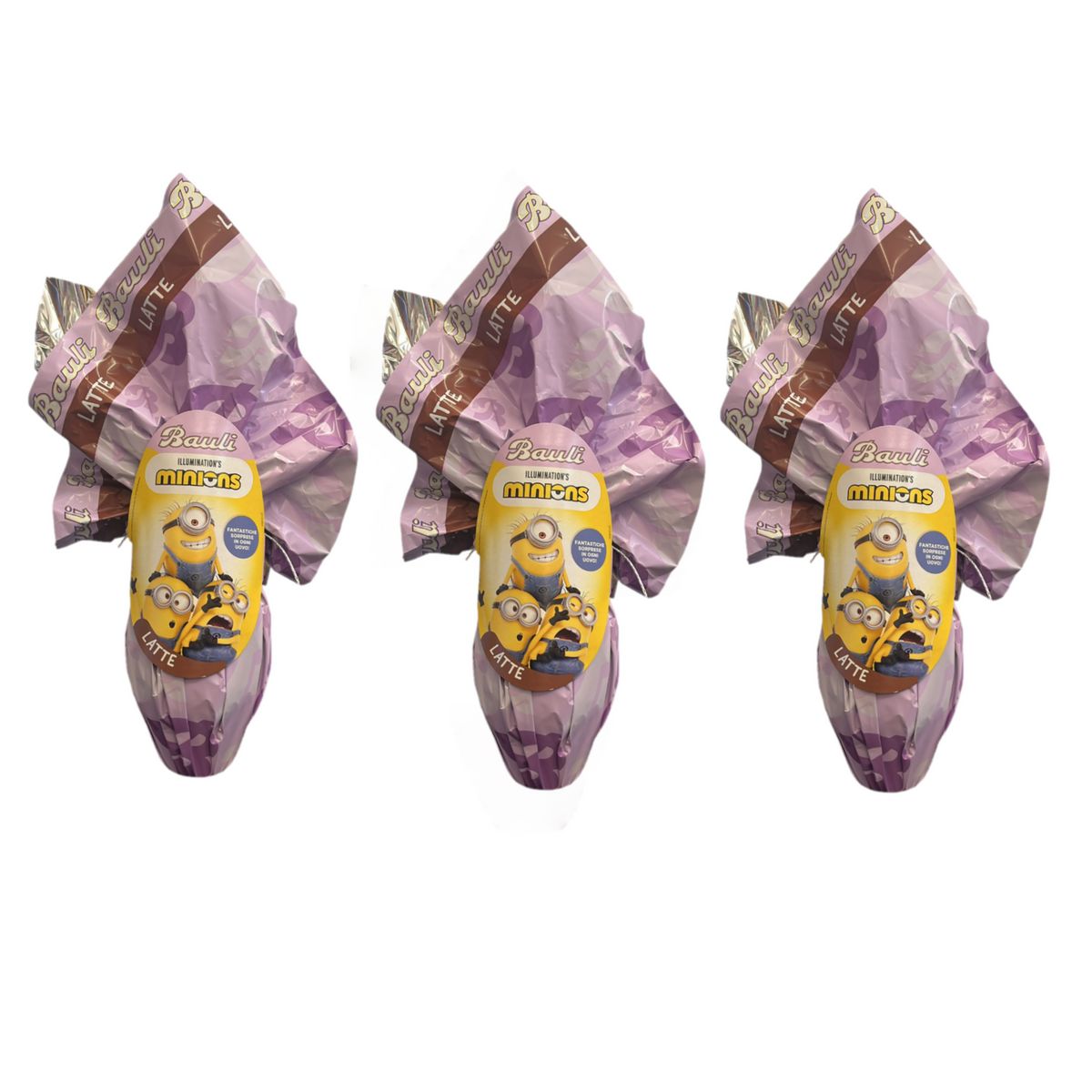 Bauli Uovo Minions Cioccolato Al Latte 190 Gr - 3 Pezzi