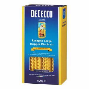 De Cecco Lasagna Larga Doppia Riccia No.1 500 g – Durum Wheat Semolina Pasta