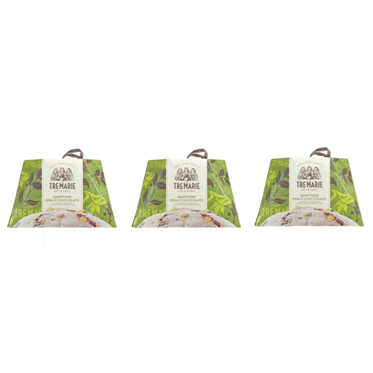 Tre Marie Pear and Chocolate Panettone 930g – Artisanal Panettone with Pear Cubes and Extra Dark Chocolate | Natural Leavening and Authentic Italian Flavor