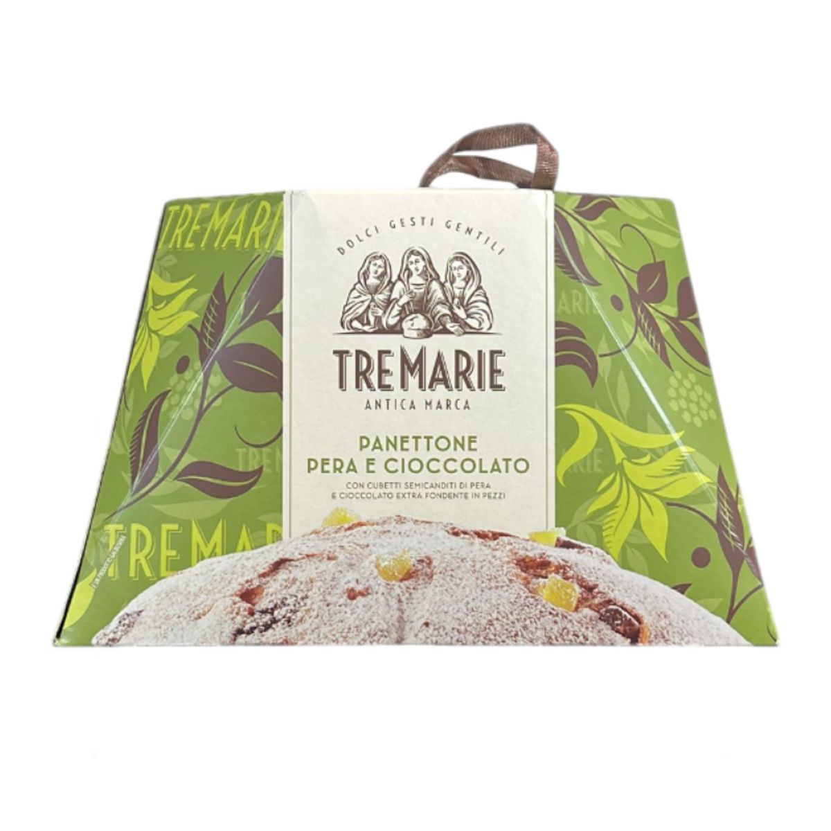 Tre Marie Pear and Chocolate Panettone 930g – Artisanal Panettone with Pear Cubes and Extra Dark Chocolate | Natural Leavening and Authentic Italian Flavor