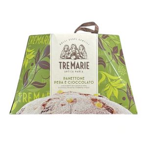 Tre Marie Panettone Pear and Chocolate 930g – Italian Artisan Panettone with Semi-Candied Pear and Dark Chocolate Chunks | Naturally Leavened and Rich in Flavor