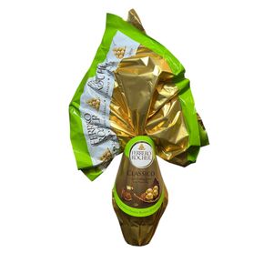 Ferrero Rocher Classic Milk Chocolate Easter Egg with Hazelnuts 340 g – Includes 4 Pralines
