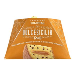 Panettone Tiramisú Dolcesicilia Dais 750g – Con Crema de Tiramisú y Gotas de Chocolate Negro – Especialidad Siciliana
