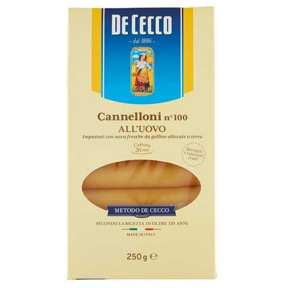 De Cecco Cannelloni all'uovo n°100 250 Gr.