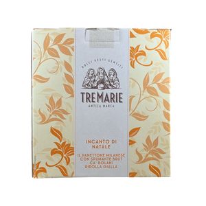 Tre Marie Incanto di Natale Panettone 750 g with Ca’ Bolani Ribolla Gialla Brut – Elegant Gift Set with Italian Cake and Sparkling Wine