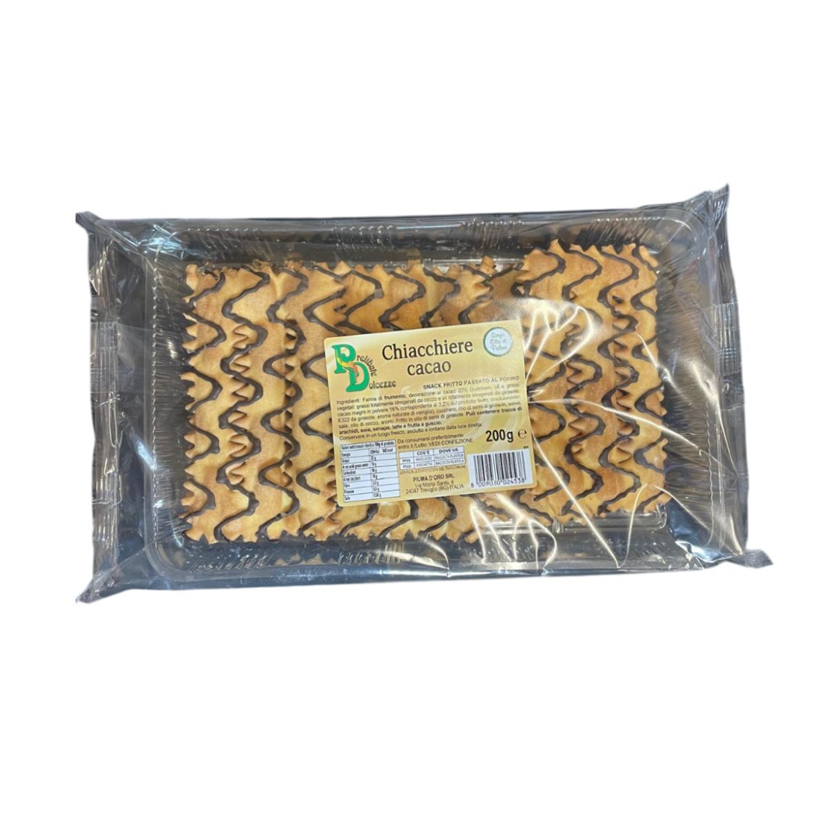 Chiacchiere de Cacao Carnaval Pluma Dorada 200g
